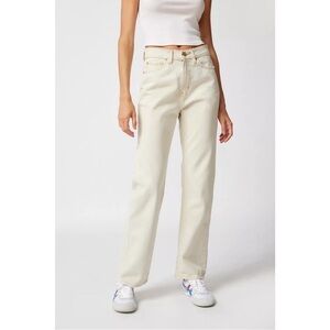 Urban Outfitters BDG High Rise Baggy Jeans in Cream Ivory 100% Cotton Size 24